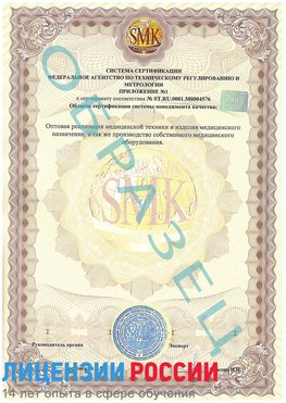 Образец сертификата соответствия (приложение) Красноармейск Сертификат ISO 13485
